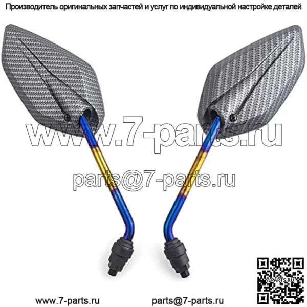 Universal 10mm Motorcycle Rearview Mirrors Carbon Scooter Moto Side Mirrors for Klx 250 Fz 25 Cf Moto X8 Jawa 50 Vespa 125 Nmax