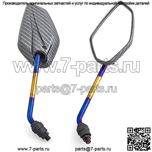 Universal 10mm Motorcycle Rearview Mirrors Carbon Scooter Moto Side Mirrors for Klx 250 Fz 25 Cf Moto X8 Jawa 50 Vespa 125 Nmax - Image 2
