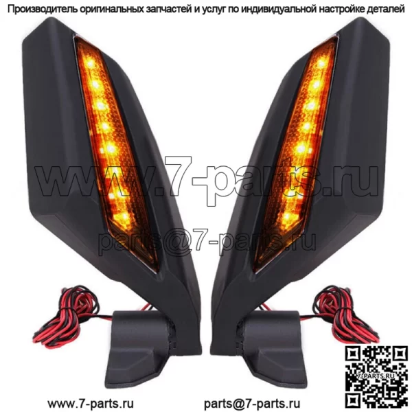LED Light Rear Racing Side Mirrors For Can Am Maverick X3 Max Turbo R 2017-2024