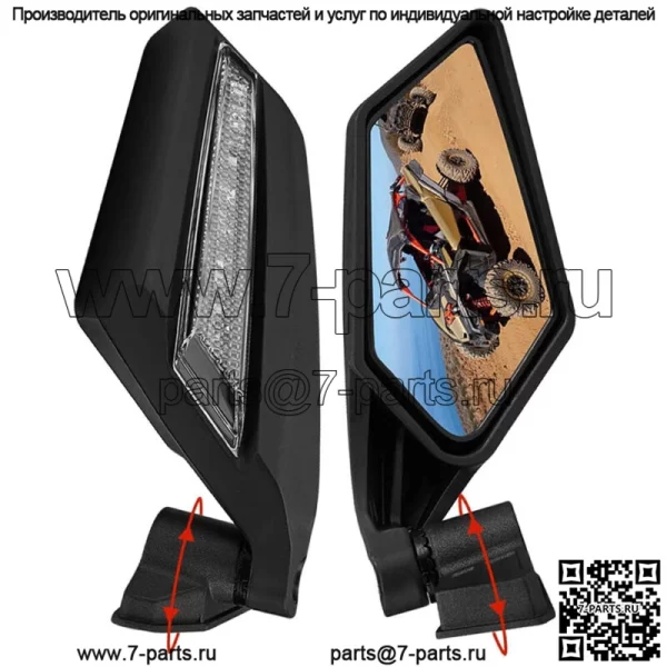 LED Light Rear Racing Side Mirrors For Can Am Maverick X3 Max Turbo R 2017-2024 - Image 2